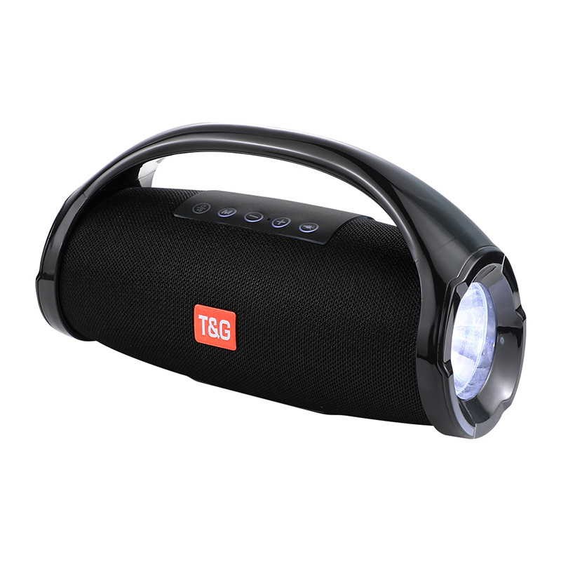 Portable Waterproof Bluetooth Speaker with Flashlight - Black